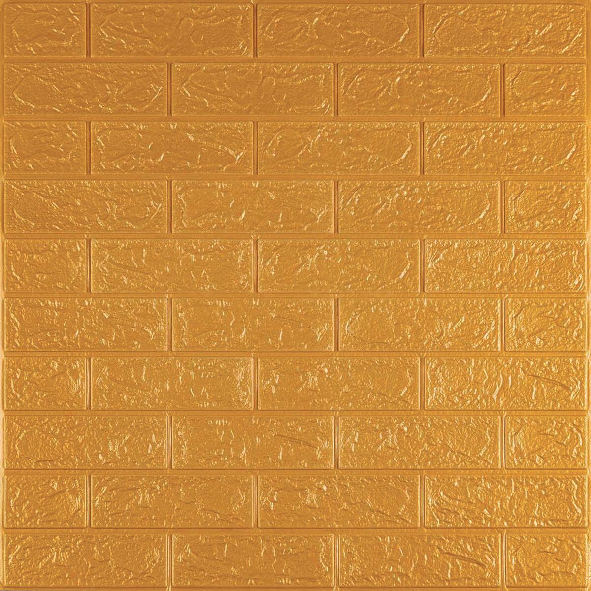 3D-панель самоклейна 700х770х3 мм цегла Золотий (SW-00000676)