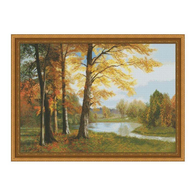 Набор для вышивания крестиком Юнона 0802 Тихое озеро (6087)