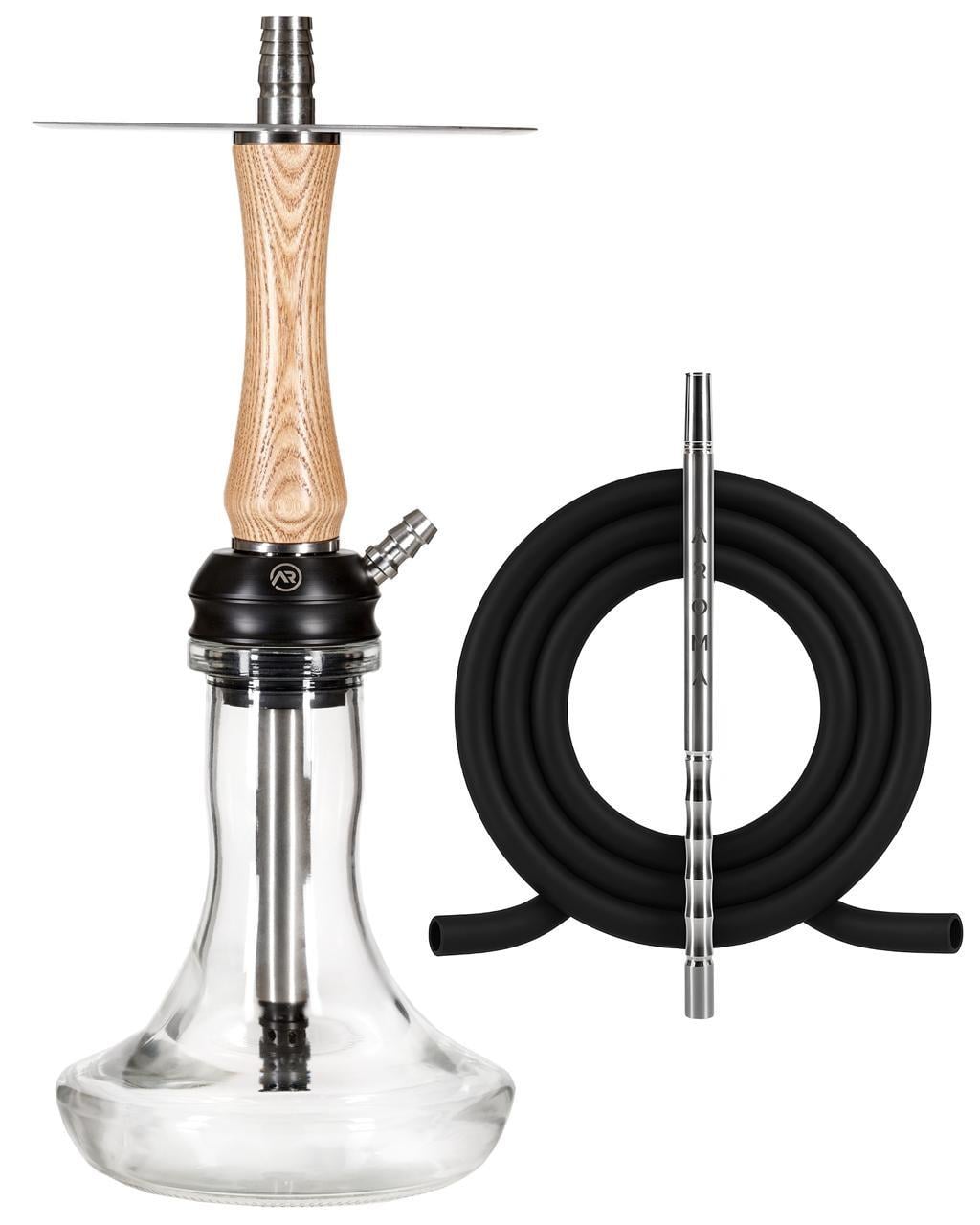 Кальян AROMA Hookah Uniform mini с деревянной накладкой 38 см Бежевый (22719)