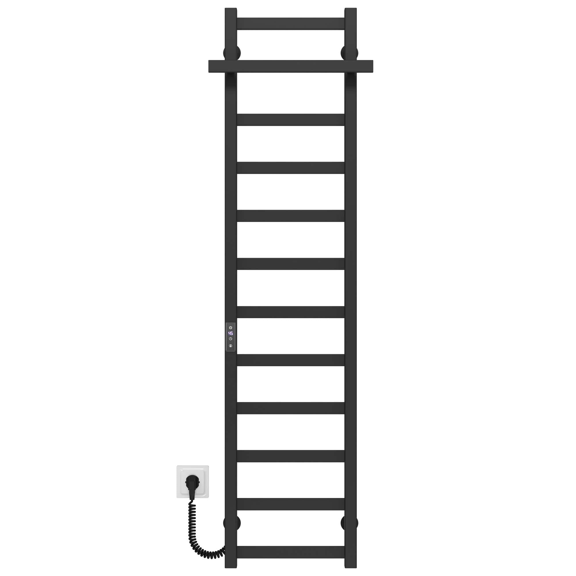 Полотенцесушитель электрический Deffi Nicolе П12 JD04 нержавеющая сталь 300х1400 мм Черный (A.NI.140.30.12.EBL2)