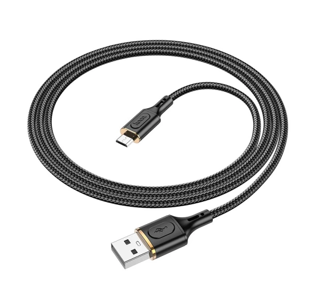 Кабель Hoco Micro USB Goldentop для зарядки та передачі даних X95 1 м Black (408095) - фото 3