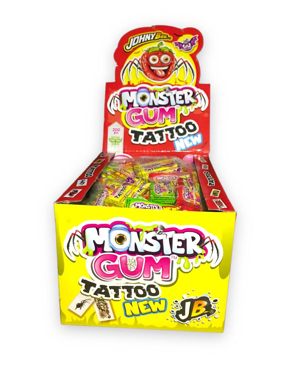 Жувальна гумка Johny Bee Monster gum+тату 200 шт. (00000004174)