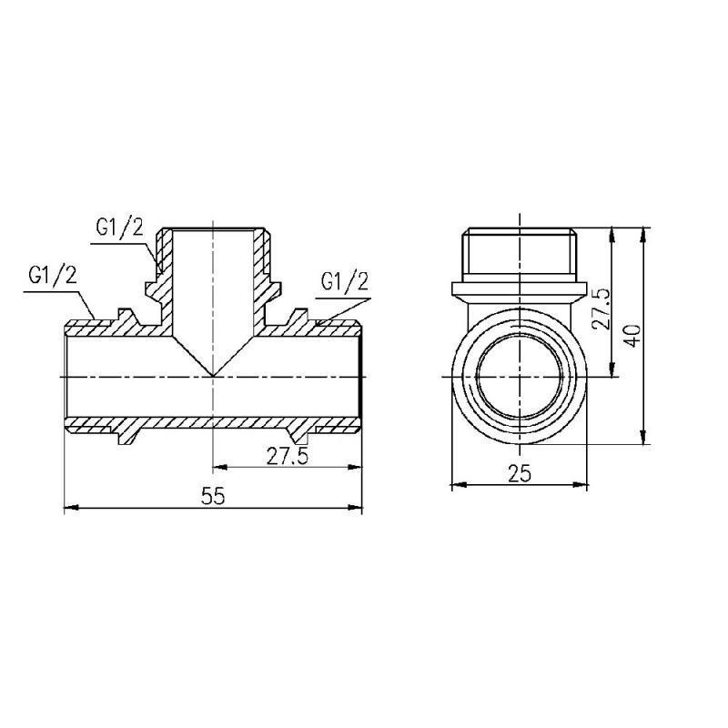 Тройник SD Forte SF36715 1/2" ЗЗЗ (FRRS00002666) - фото 2