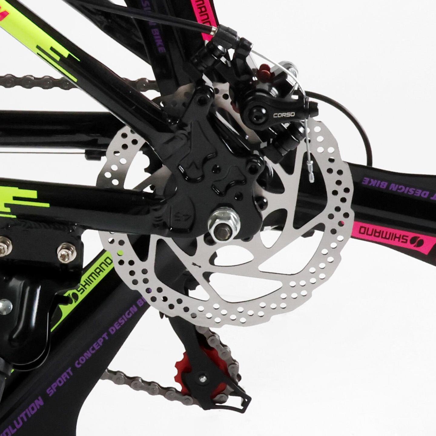 Велосипед горный Corso Evolution алюминиевый литые диски 26"/13" Черно-фиолетовый (824568382) - фото 7 Велосипед горный Corso Evolution алюминиевый литые диски 26"/13" Черно-фиолетовый (824568382) - фото 7