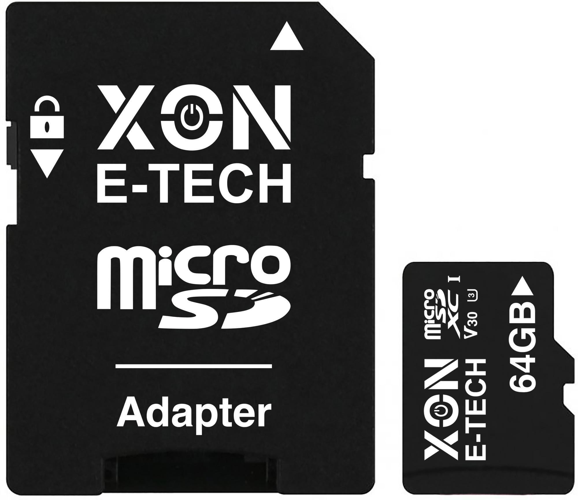 Карта памяти XON microSDXC 64 GB Class 30 V30 UHS-II/U3 + SD adapter (MCSX3064BA)