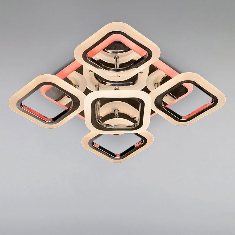 Люстра стельова світлодіодна Light House DS-AS14888/4+1 LED 3color dimmer 80W Хром
