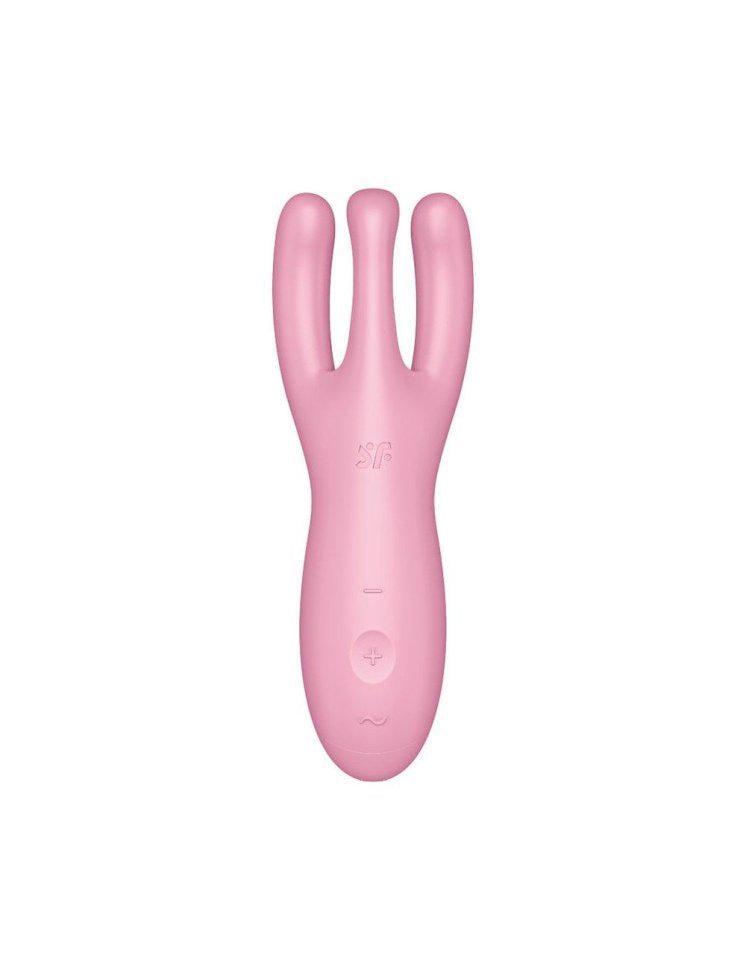 Смарт-вібратор кліторальний Satisfyer Threesome 4 Pink з трьома пальчиками (38024971)