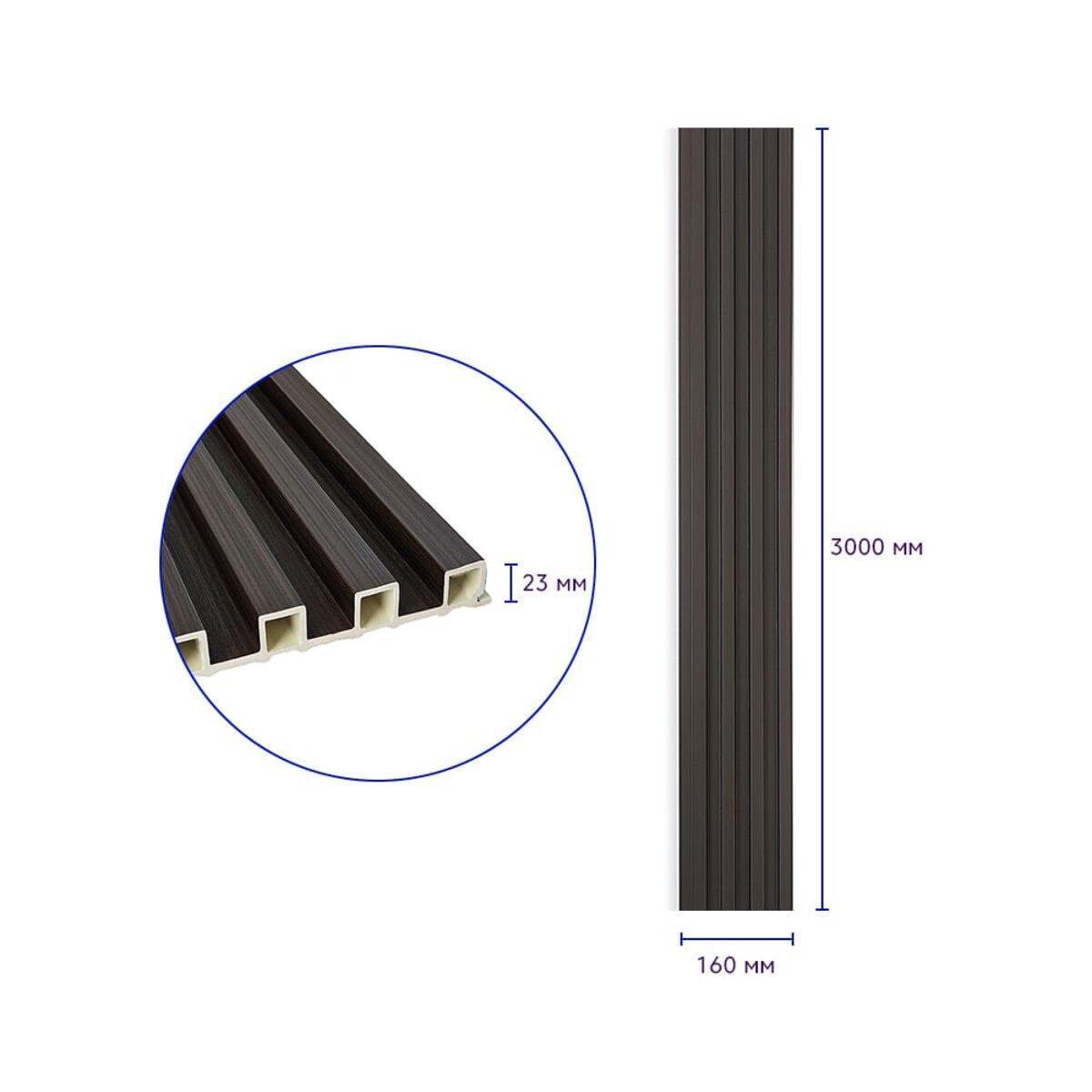 Рельс декоративный WPC стеновой 3000х160х23 мм Венге (SW-00001537) - фото 3 Рельс декоративный WPC стеновой 3000х160х23 мм Венге (SW-00001537) - фото 3