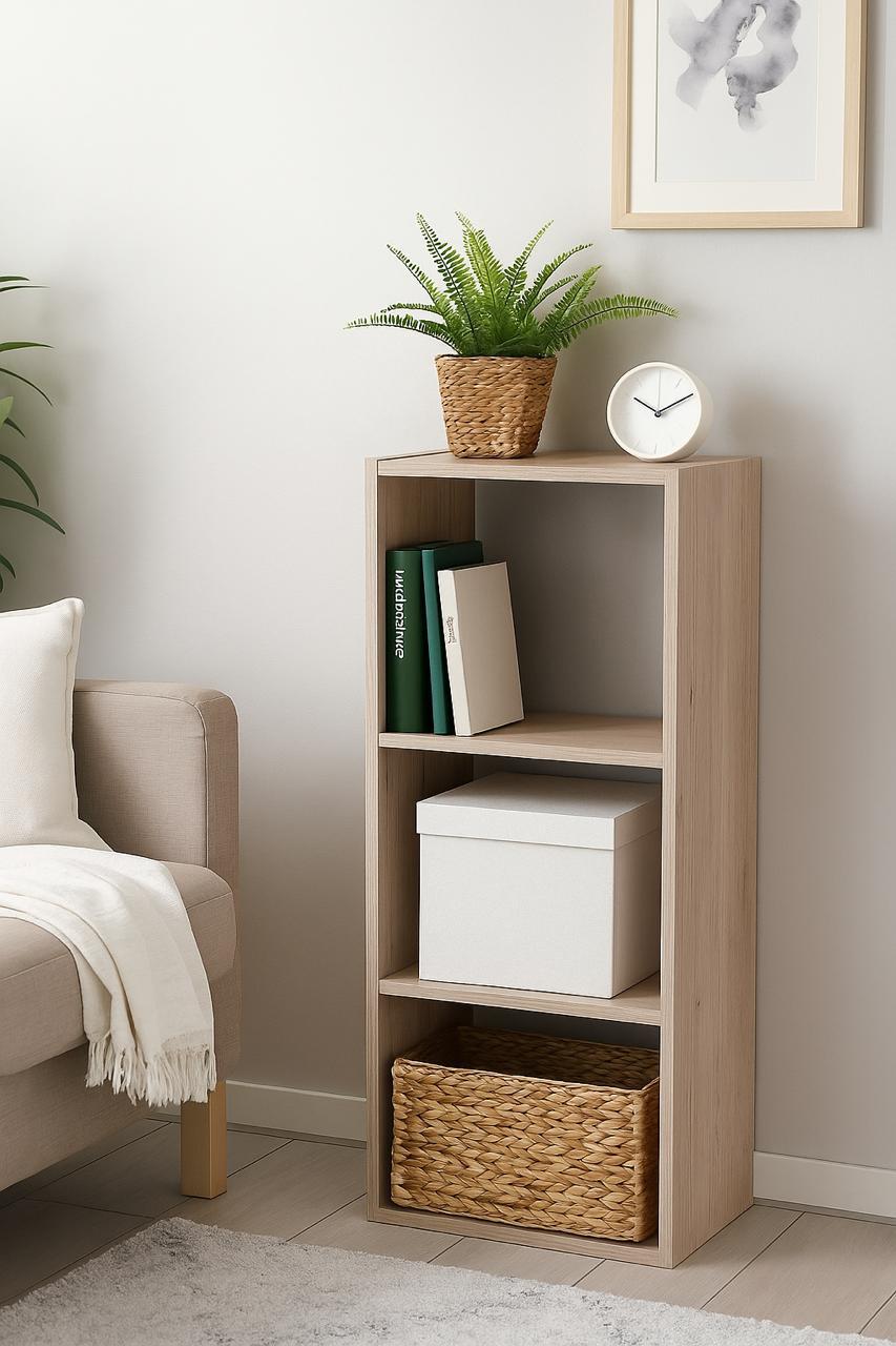 Стелаж настінно-підлоговий модульний MEBLIBUD KUB 3 секції Дуб сонома - фото 2 Стелаж настінно-підлоговий модульний MEBLIBUD KUB 3 секції Дуб сонома - фото 2