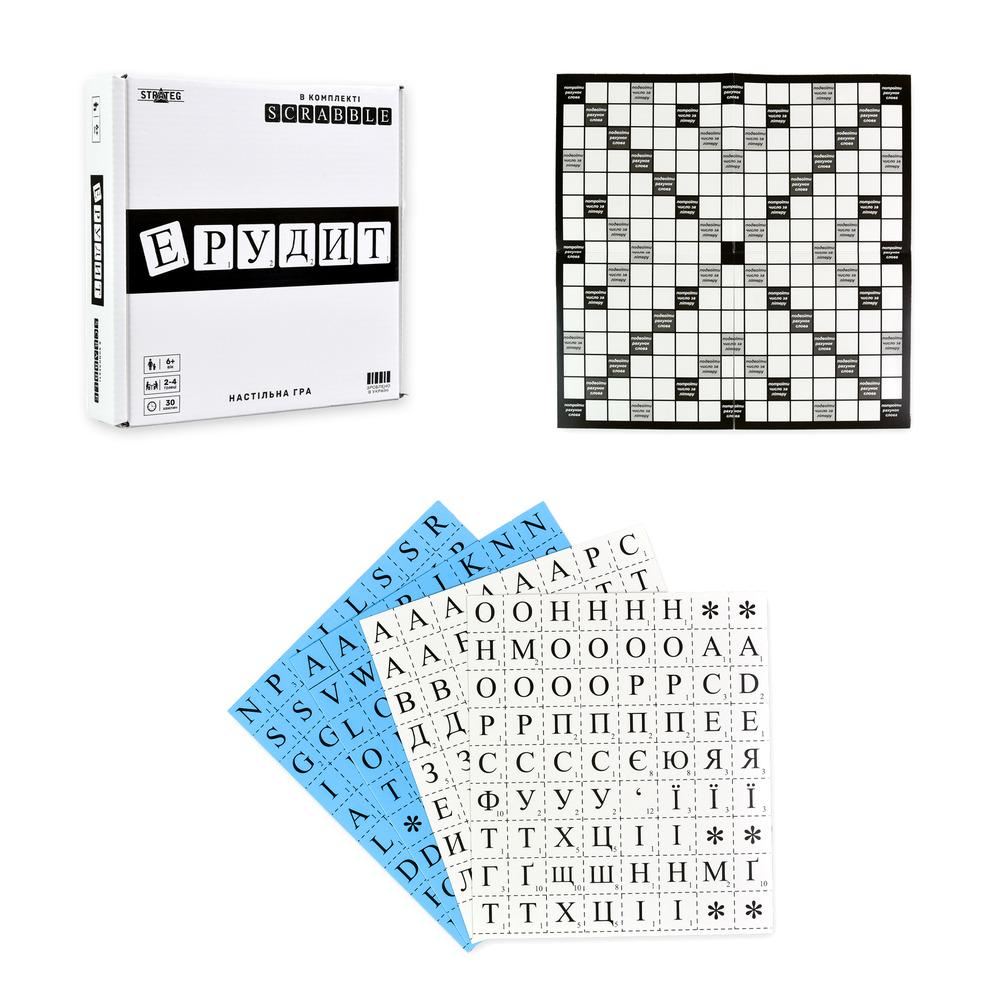 Игра настольная Strateg Эрудит Черно-белый (30640)