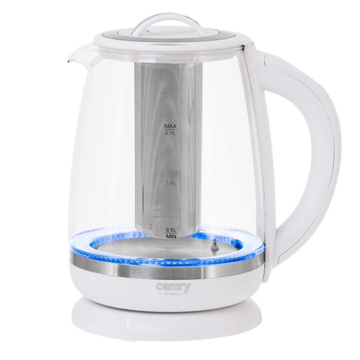Чайник скляний Camry CR 1290 2L 2200 Вт 60-100°C Білий (id_2166)