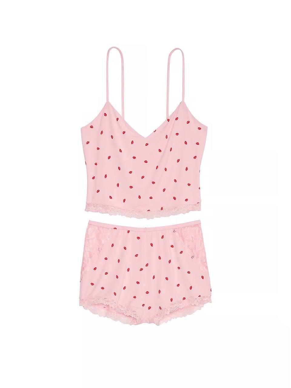 Піжама майка/шорти модал Victoria's Secret Modal & Lace Cropped Cami Set S Рожевий (26746612) - фото 3 Піжама майка/шорти модал Victoria's Secret Modal & Lace Cropped Cami Set S Рожевий (26746612) - фото 3