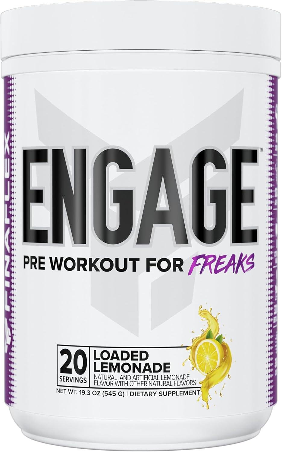 Предтренировочный комплекс Finaflex Engage, Pre Workout For Freaks Loaded Lemonade 548 г