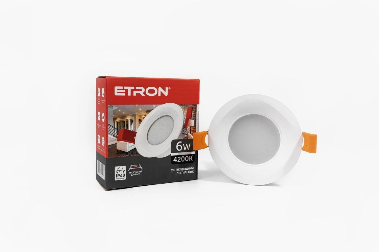 Світильник точковий ETRON Downlight 6W 4200K ІР40 (15341-е)