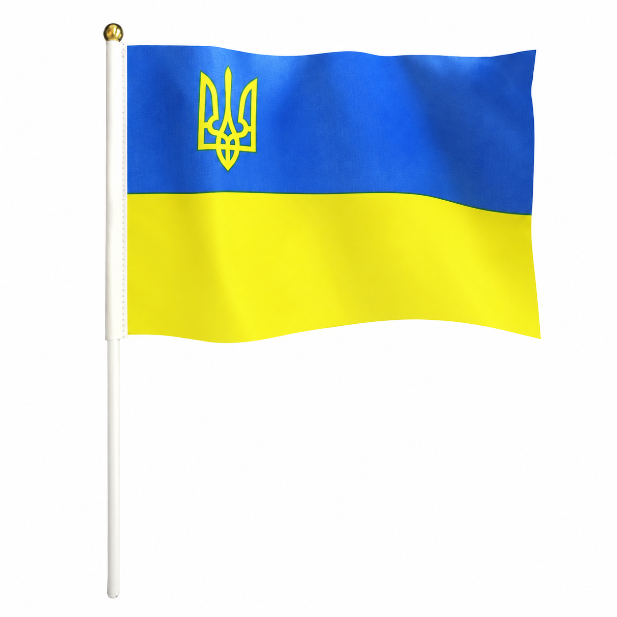 Набір прапорів України Тризуб зі штоками з поліестеру 30x45 см 10 шт. Синьо-жовтий (SZ-780057)