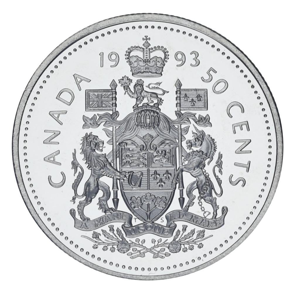 Коллекционная монета Канада 50 центов 1993 AU-UNC (М23437)