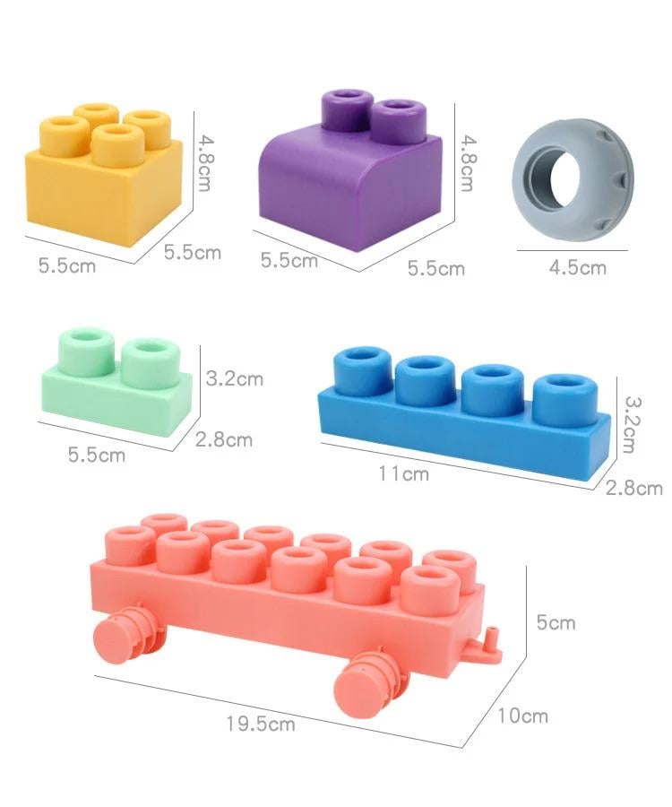 Конструктор м'який силіконовий для дітей Soft rubber building blocks 20 шт. - фото 6