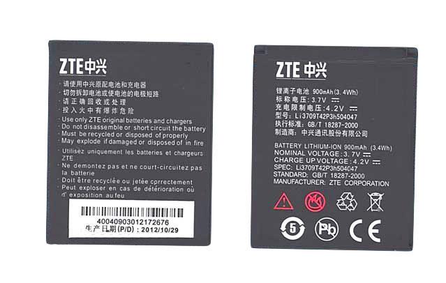 Аккумулятор для смартфона ZTE Li3709T42P3h504047 CG990 3,7V 900 mAh 3,4 Wh Black