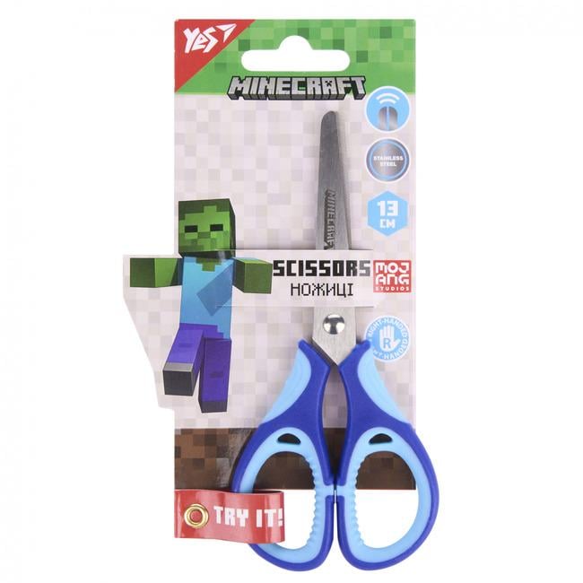 Ножницы YES Minecraft 13 см с резиновыми вставками (480459)