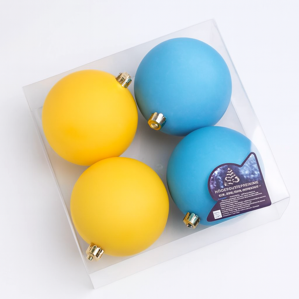 Шарики елочные новогодние Stenson 9664-10 пластиковые 10 см 4 шт. (581726)