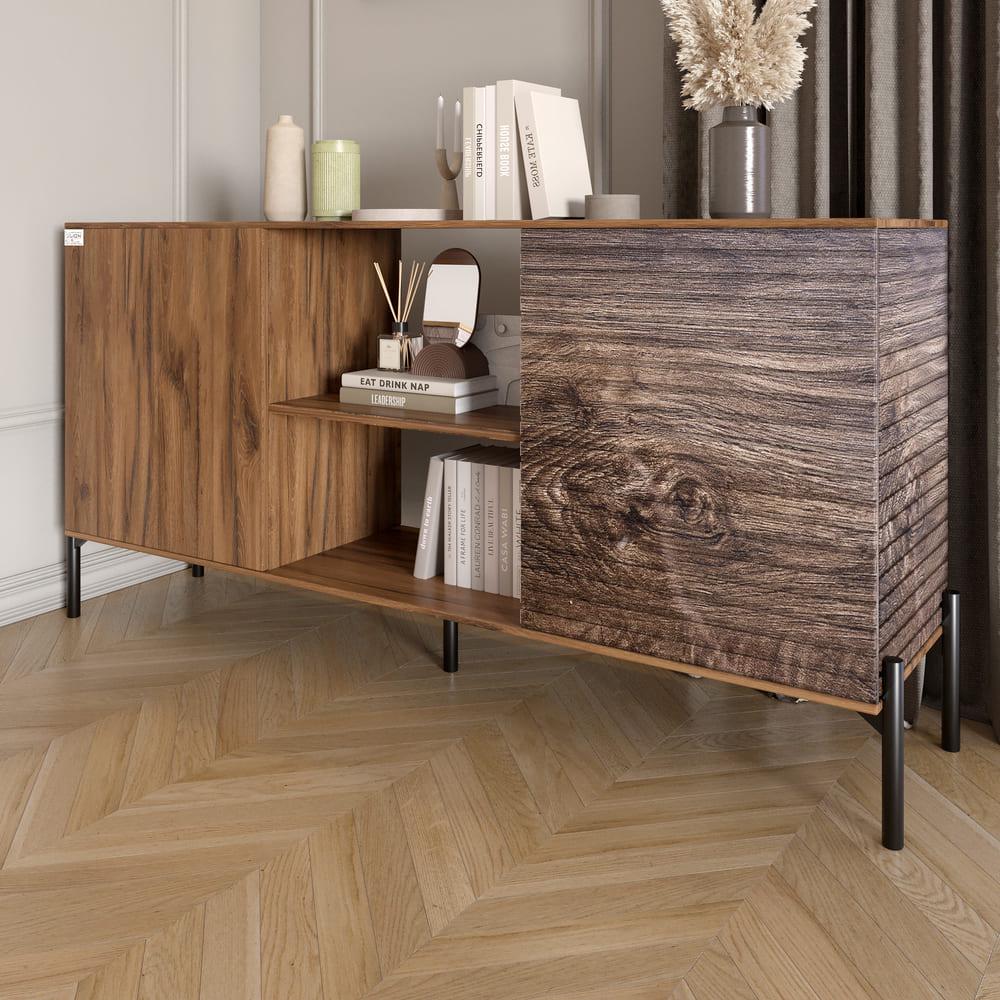 Комод открытый Lion Грей на черных металлических ножках Дуб Ливорно/Дерево (000-000-2169) - фото 1 Комод открытый Lion Грей на черных металлических ножках Дуб Ливорно/Дерево (000-000-2169) - фото 1