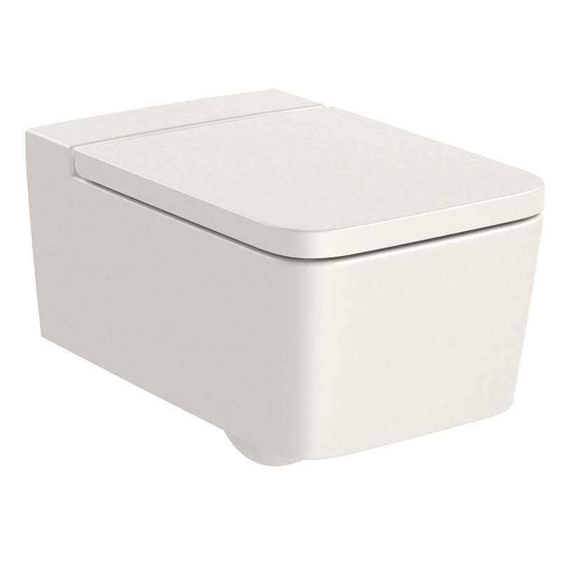 Унітаз підвісний ROCA INSPIRA SQUARE Rimless A346537650 горизонтальний випуск без сидіння 37х56х44 см Бежевий (100983)