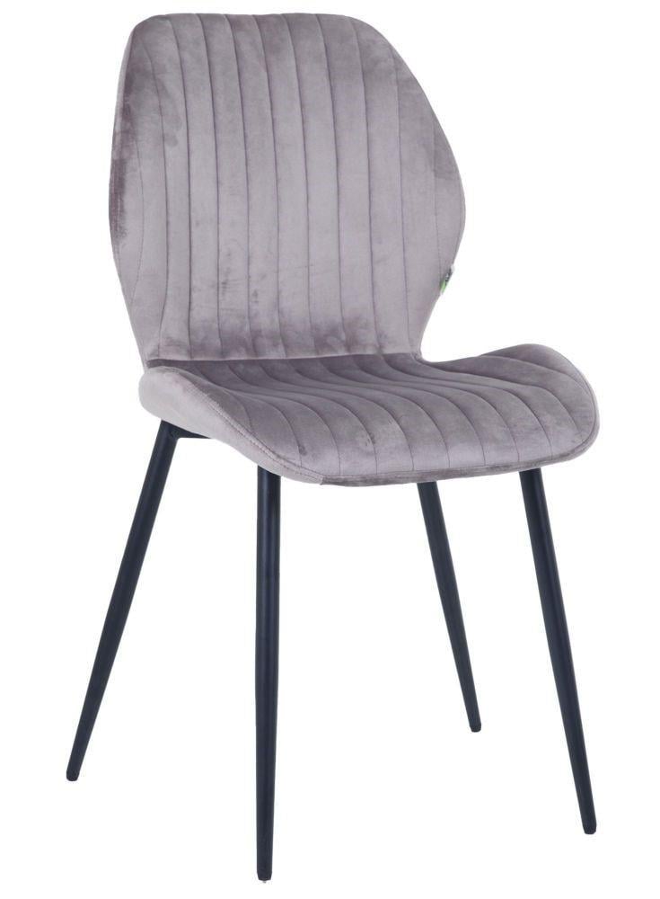 Стілець Lily вельвет Чорний/Сірий