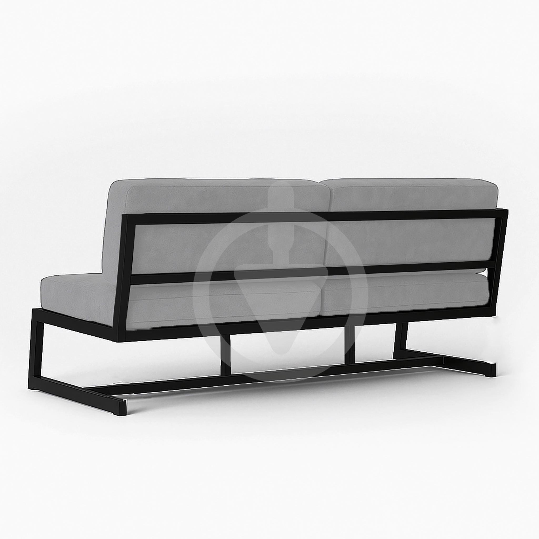 Диван металлический AVVS Атлас лофт велюр 156 см Светло-серый - фото 3