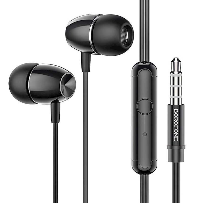 Наушники проводные вакуумные Borofone BM57 с микрофоном Black