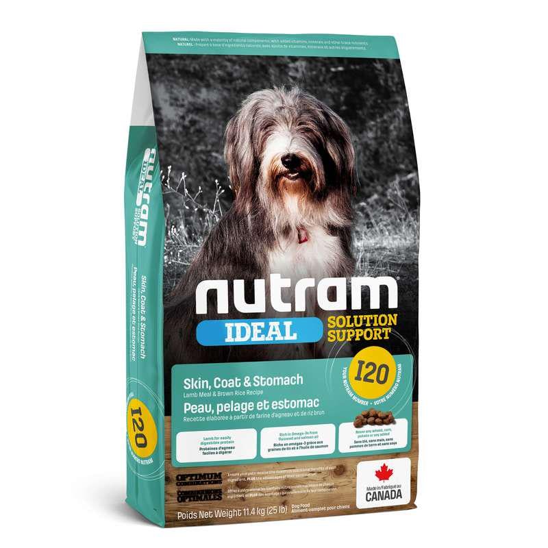Сухой корм для взрослых собак Nutram I20 Ideal Solution Support Sensitive Skin Coat with Stomach Dog с ягненком 340 г (86262)