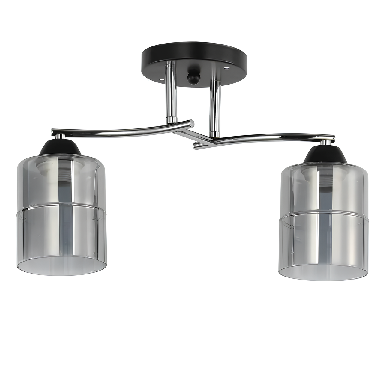 Люстра Svet на два плафона под лампы Е27 Дымчатый (SC-9071/2 BK+CR)