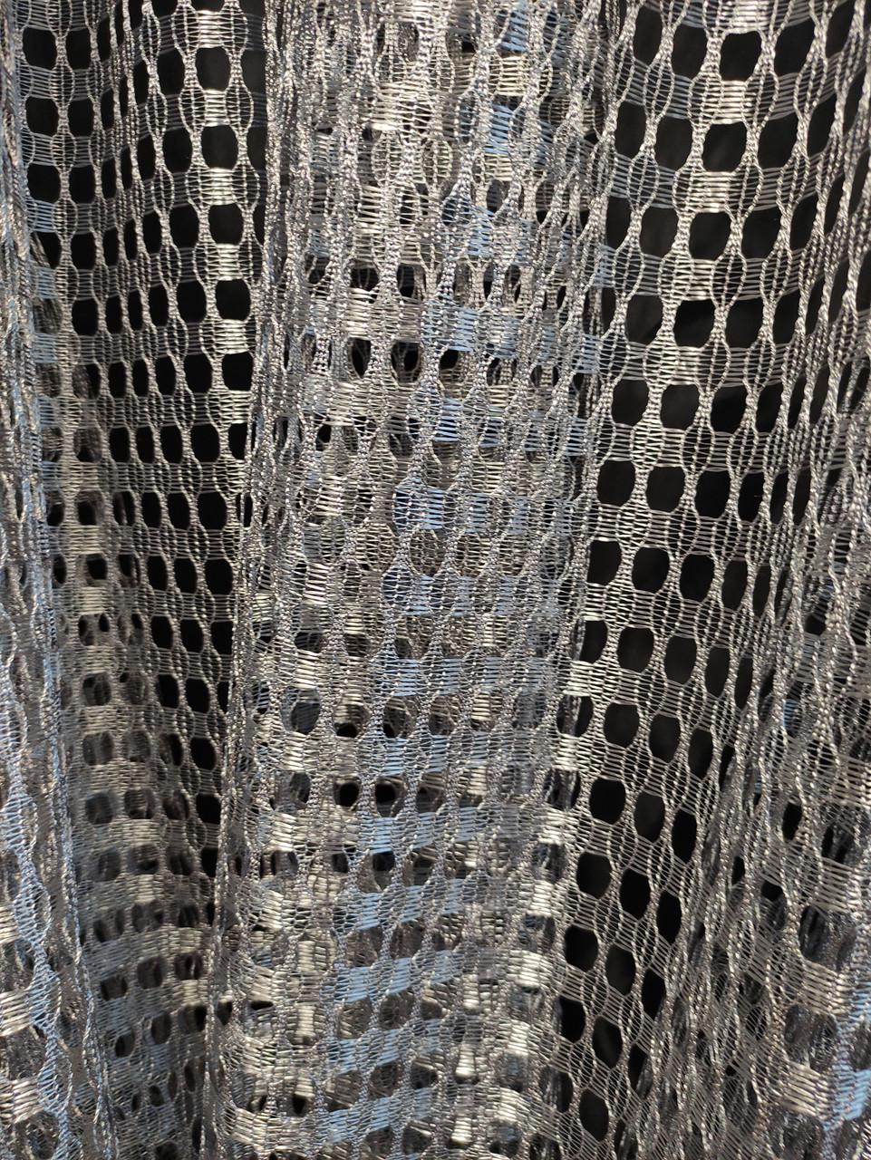 Тюль Дуэт Сетка кубик с атласными подхватами 480х180 см Серый (дн-02) - фото 5