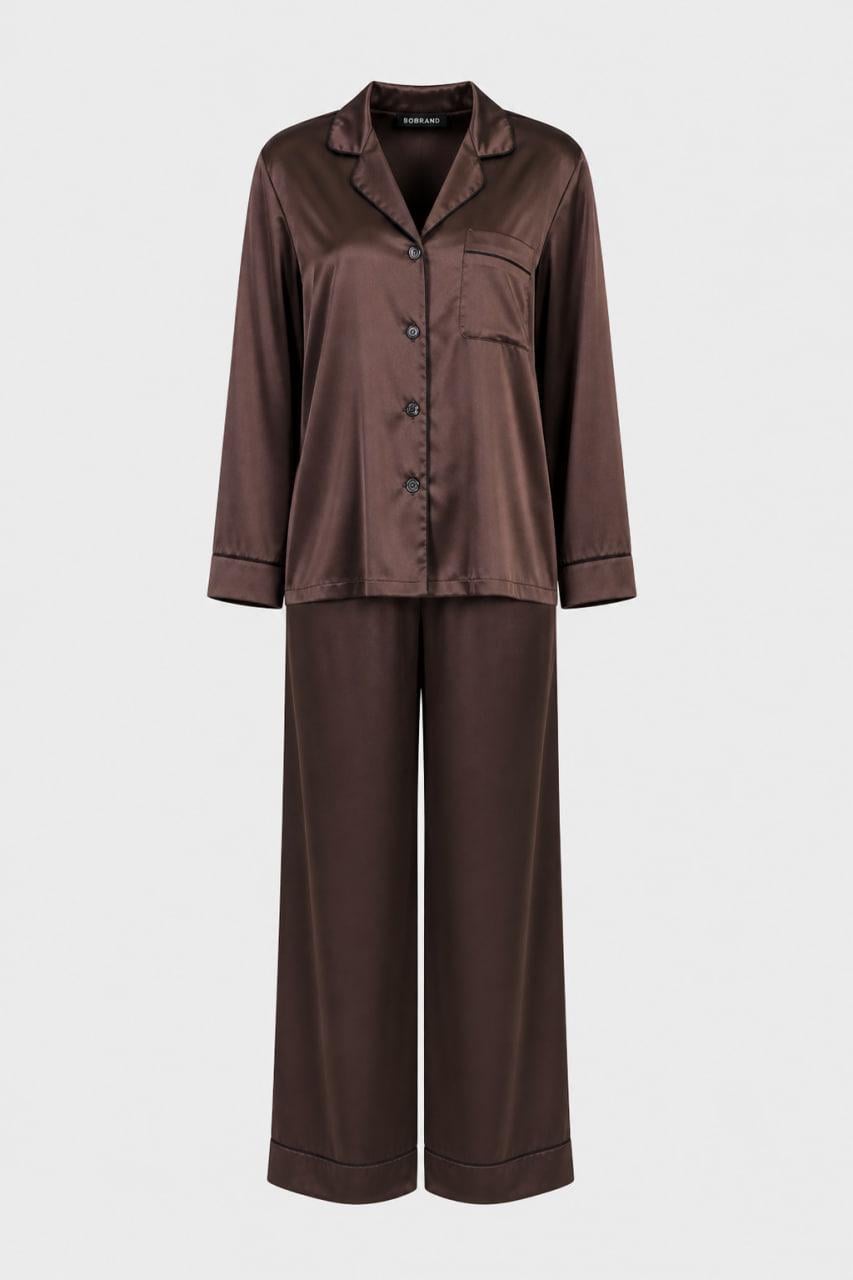 Піжама жіноча шовкова BO.Brand 2XL Chocolate Brownie (33298)