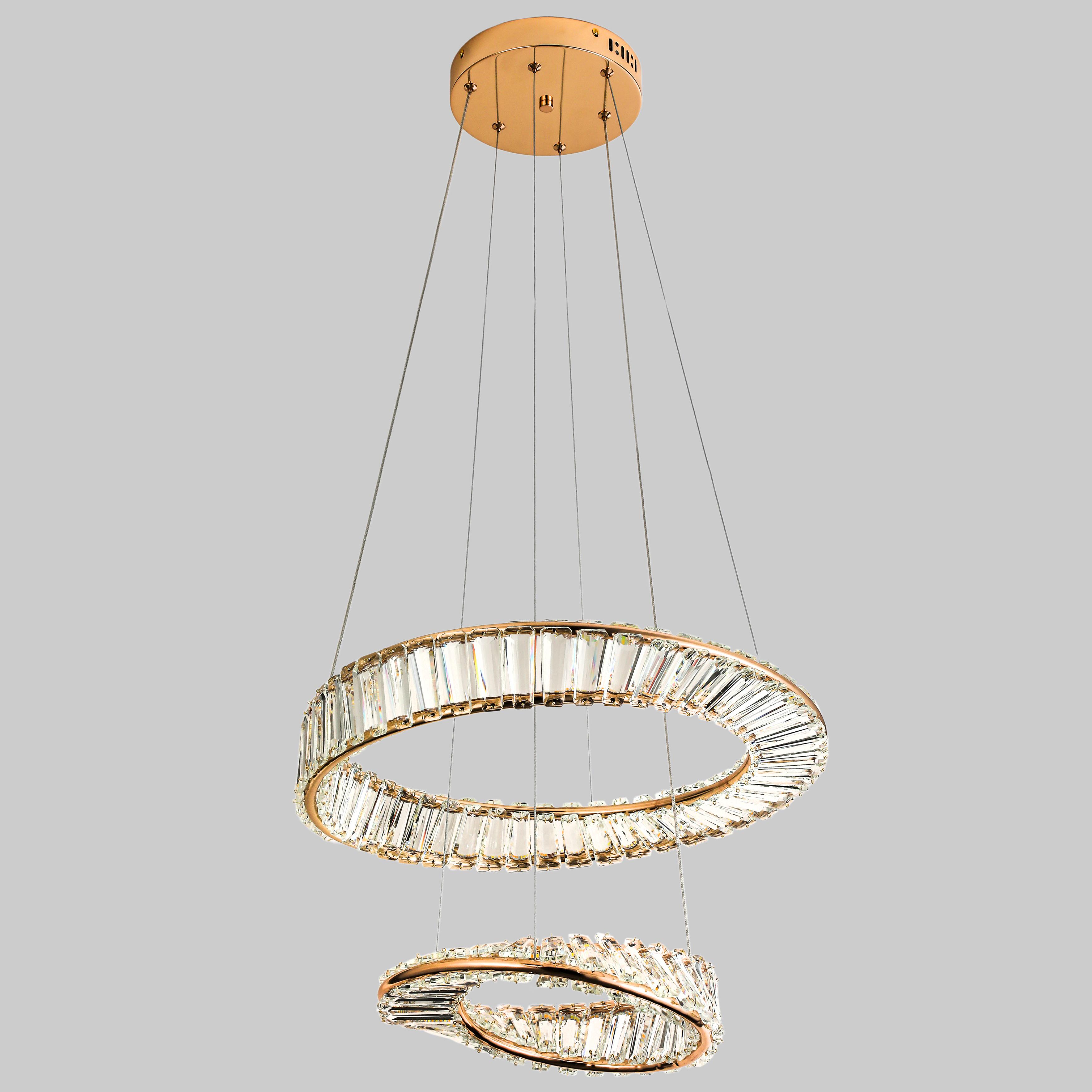 Люстра CRYSTAL арт-деко Золотой (99-L8801 (500+350) FGD)