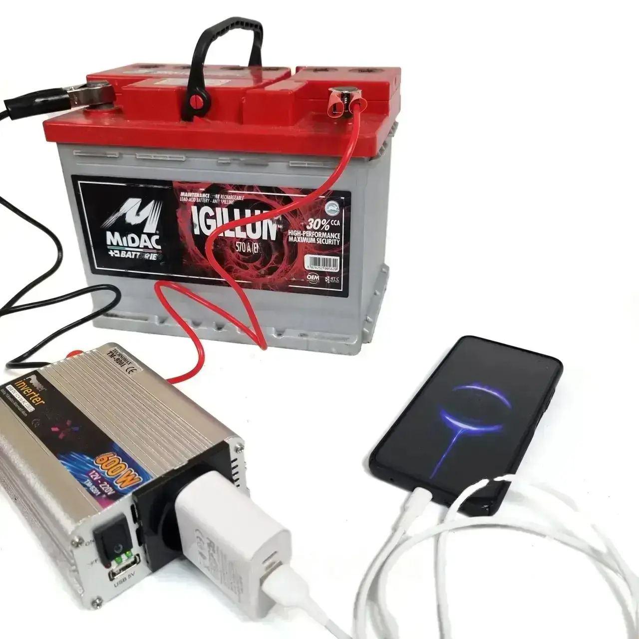 Інвертор перетворювач напруги Technomax TM-9201 12 V DC-220 V AC 600 W апроксимована синусоїда - фото 8 Інвертор перетворювач напруги Technomax TM-9201 12 V DC-220 V AC 600 W апроксимована синусоїда - фото 8