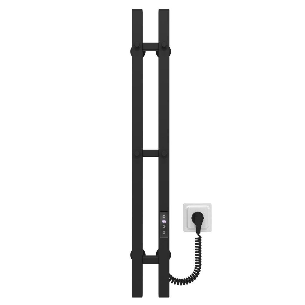 Полотенцесушитель электрический HeatPro Kirin P2 углеродная сталь 800x75 мм Черный (BH-KR800752E.B)