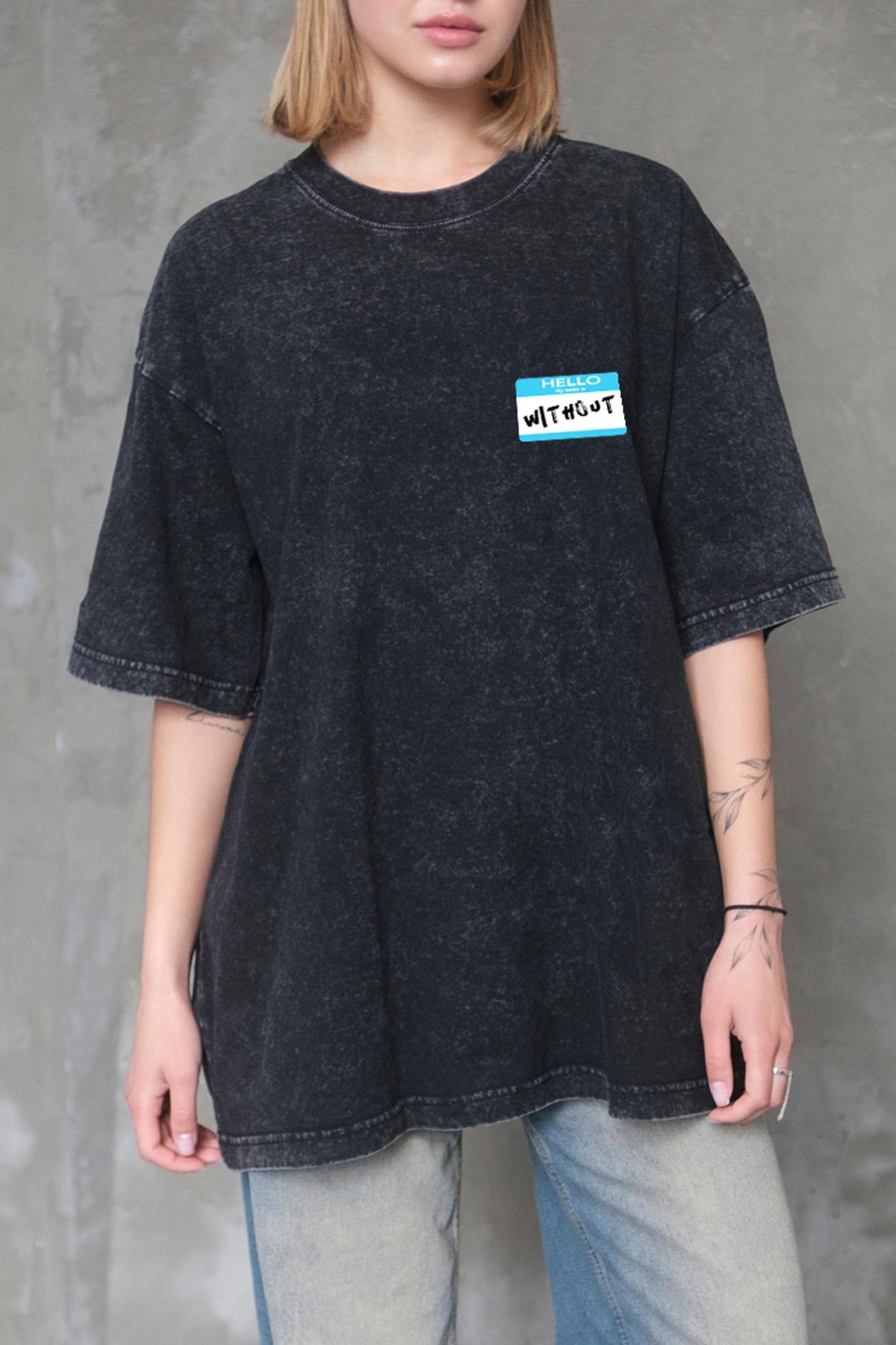 Футболка оверсайз Without Washed Hello L/XL Black (L/XL8056342 8056343) - фото 6