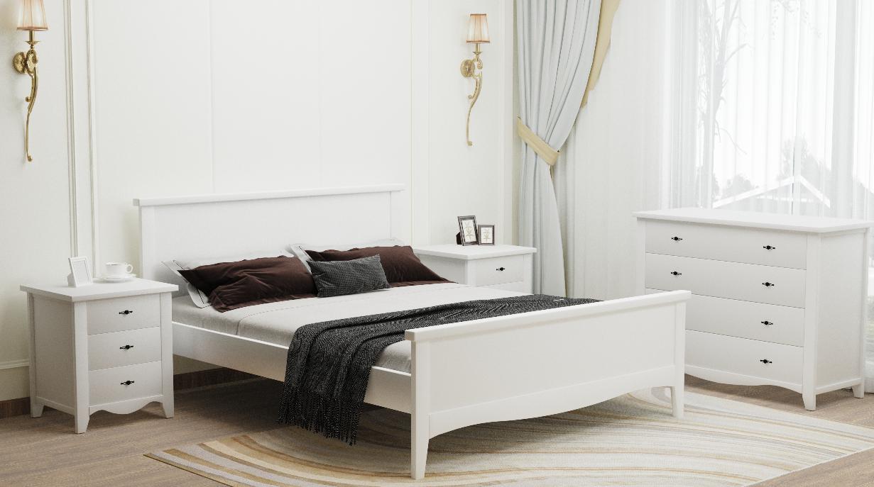 Кровать деревянная Artwood Рим 140х200 Белый (11911)