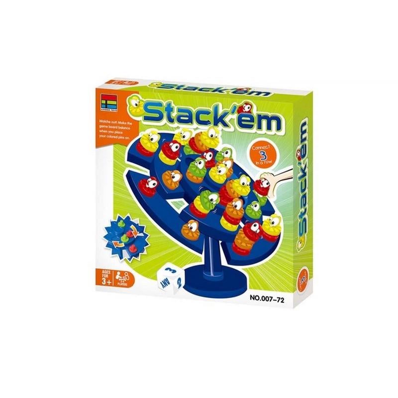Игра настольная Bambi "Stackem" фишки трех цветов