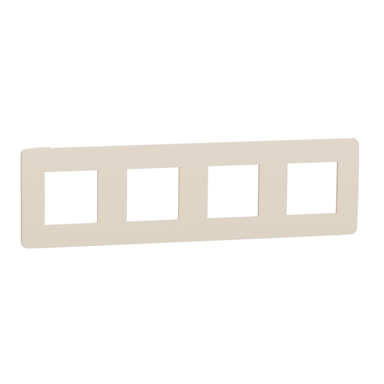 Рамка 4-постовая Schneider Electric Unica New ABS 85х298х10 мм Бежевый (NU280844)