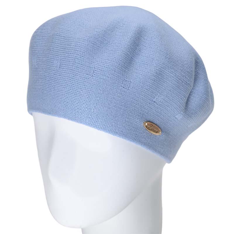 Берет женский двойной Novita Етюд L р. 57-58 Светлый джинс