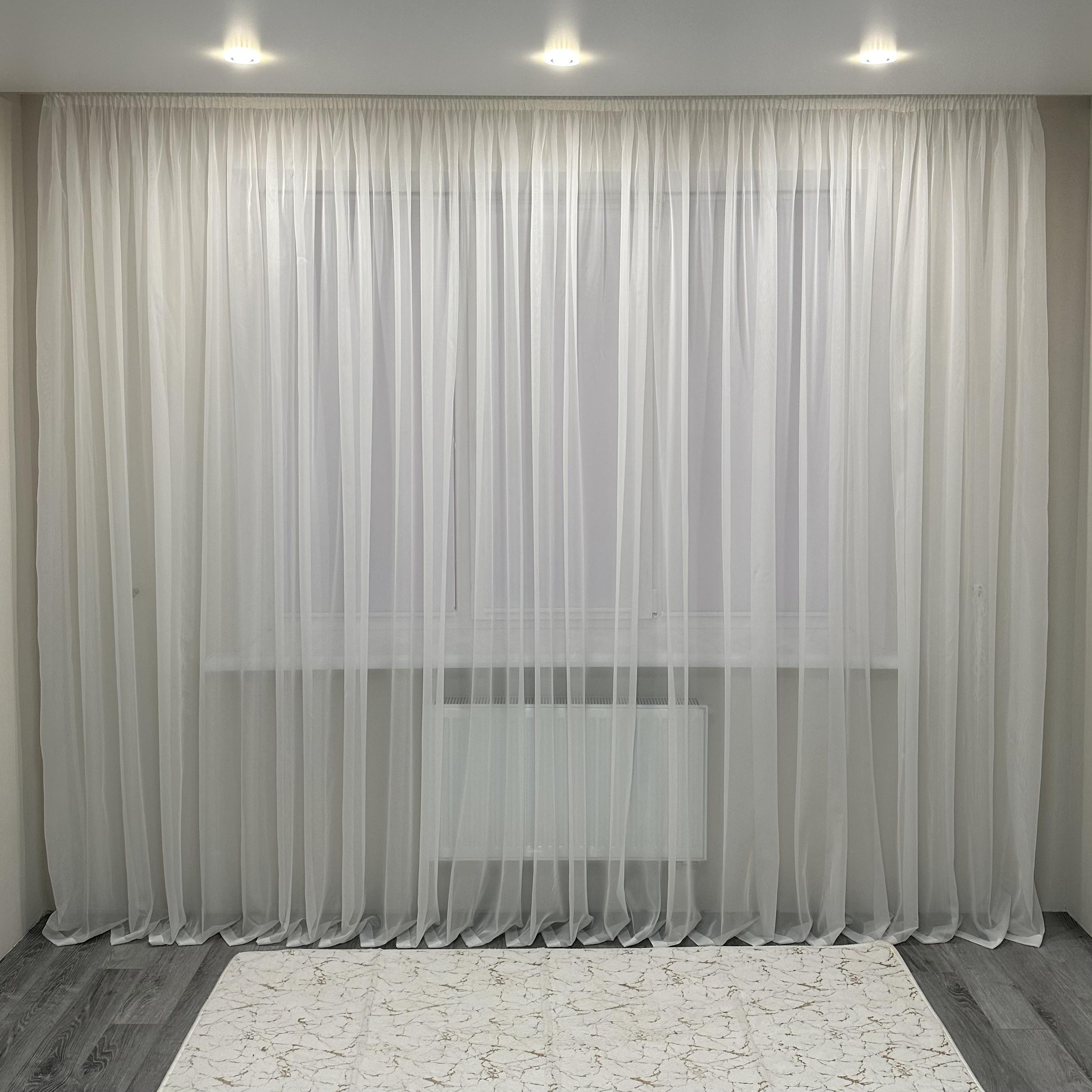 Тюль шифоновий готовий на тасьмі 300х270 см Білий (ТШ-3) - фото 7 Тюль шифоновий готовий на тасьмі 300х270 см Білий (ТШ-3) - фото 7