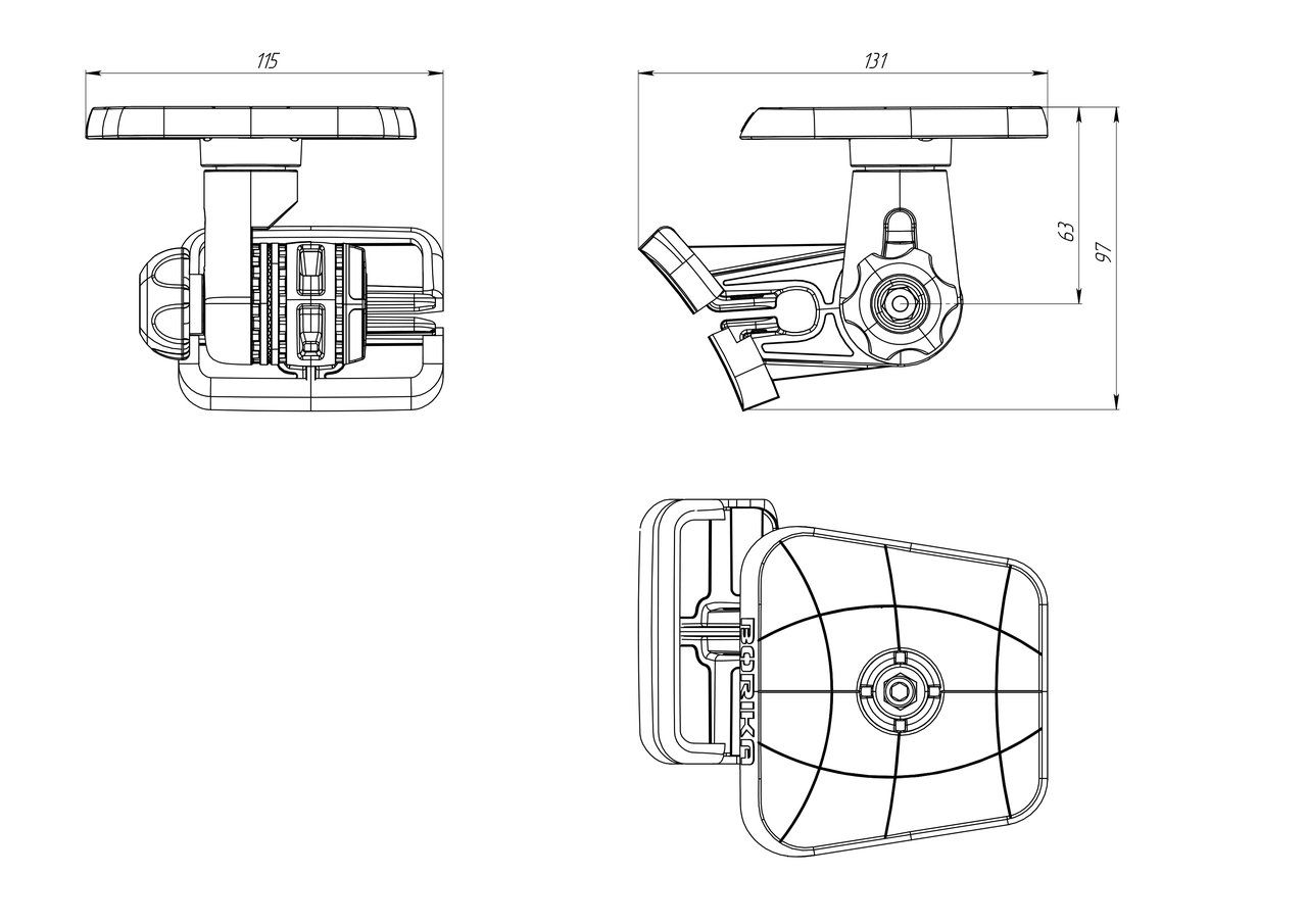 Поворотна платформа для ехолота Borika FASTen SLTx223 для монітора до 7" з монтажною системою Mx225 Чорний (01.04.002.02.01) - фото 2 Поворотна платформа для ехолота Borika FASTen SLTx223 для монітора до 7" з монтажною системою Mx225 Чорний (01.04.002.02.01) - фото 2