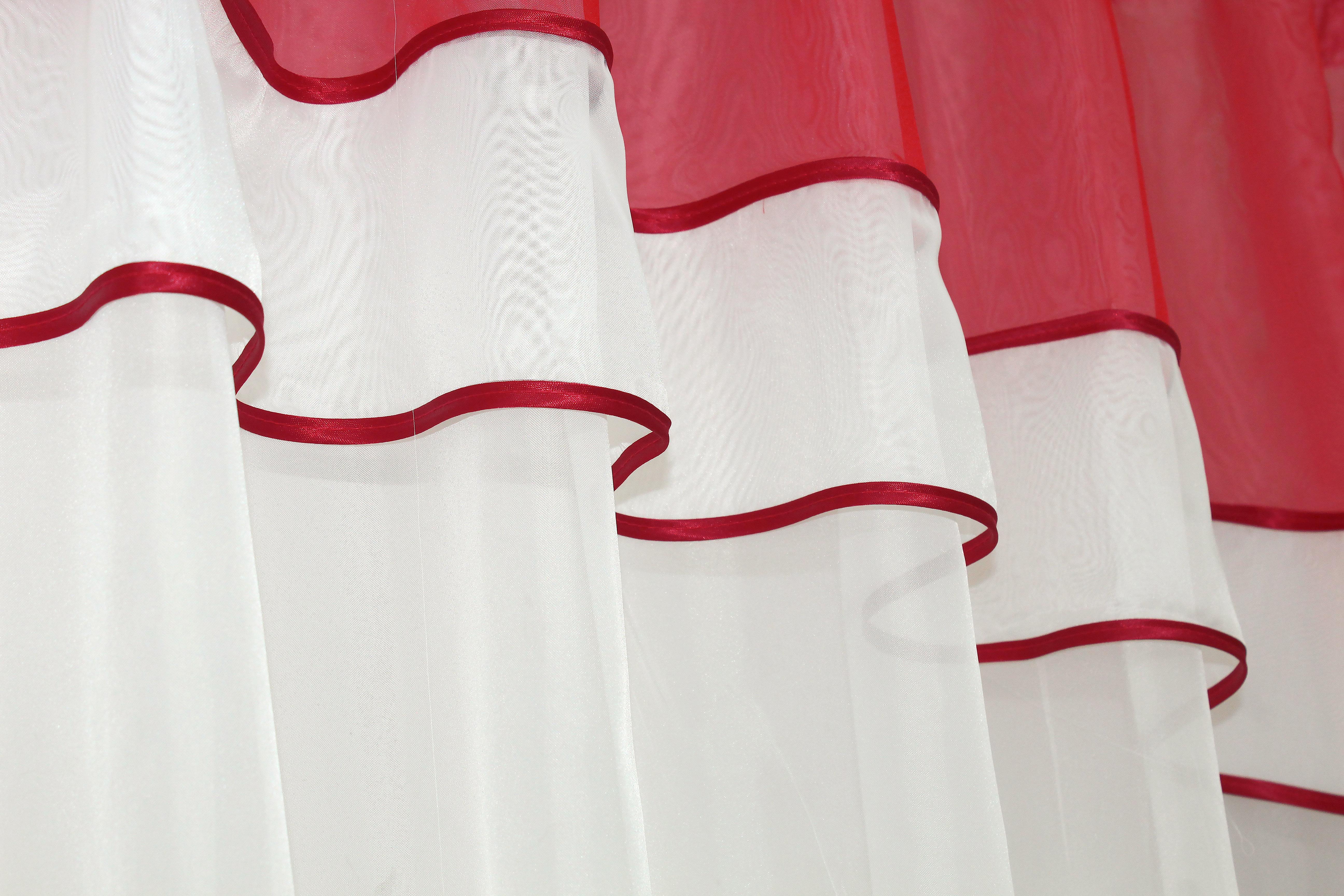 Гардина кухонна VR-Textil № 036к арка 280х170 см Молочний/Червоний (52-0243) - фото 3 Гардина кухонна VR-Textil № 036к арка 280х170 см Молочний/Червоний (52-0243) - фото 3