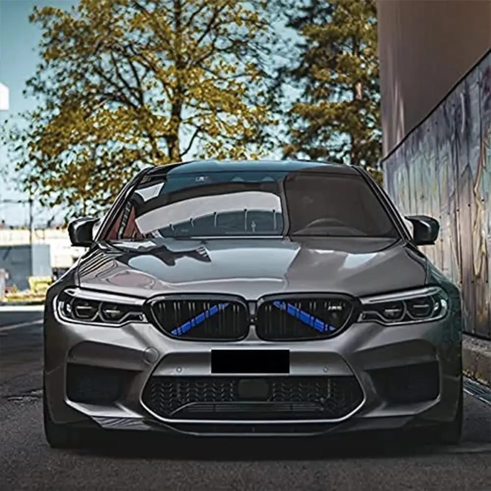 Декоративныая вставки в решетку радиатора BMW F10/F06/F12 5/6/7 series Синий (20376064) - фото 4