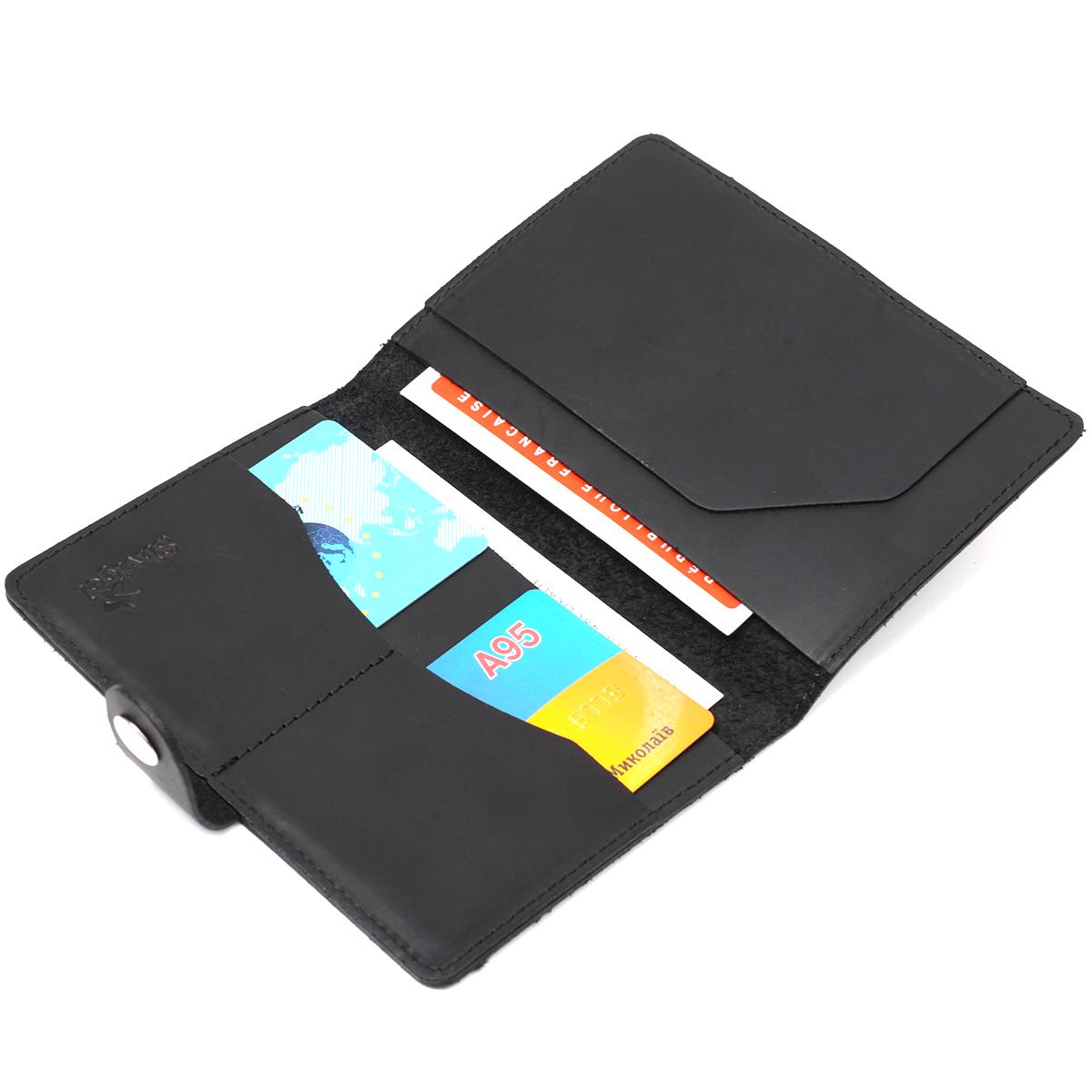 Тревел-кейс из натуральной кожи Shvigel 16516 матовый Черный - фото 5