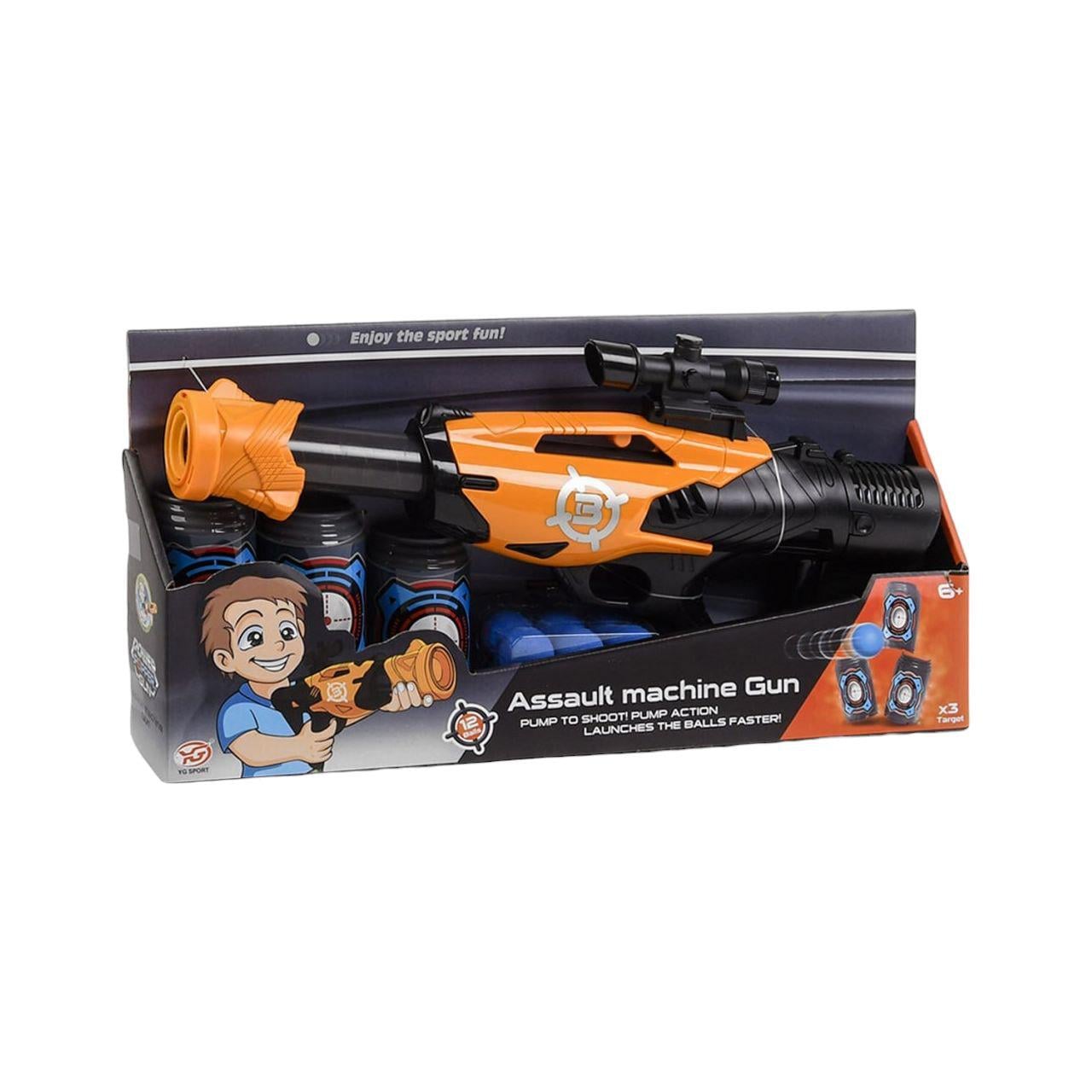 Помповый автомат YG 03 P с оптическим прицелом и мягкими мячиками Оранжевый (108017)