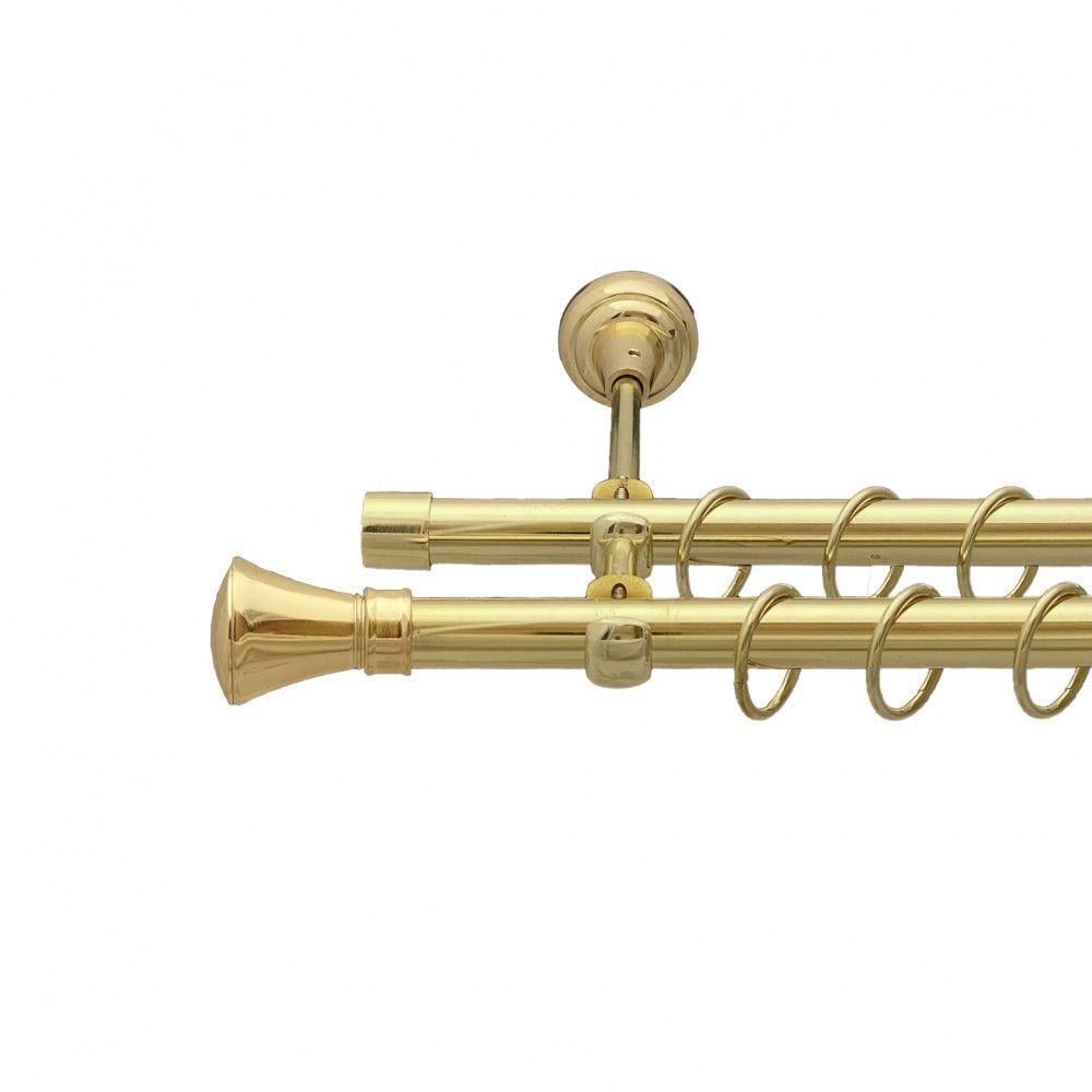 Карниз Orvit Люксор двухрядный гладкий 19/19 мм 300 см Золотой (00-00013137) Карниз Orvit Люксор двухрядный гладкий 19/19 мм 300 см Золотой (00-00013137)