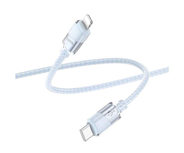Кабель Data Hoco U132 PD27W Type-C to Lightning 3A 1,2 м Blue Кабель Data Hoco U132 PD27W Type-C to Lightning 3A 1,2 м Blue