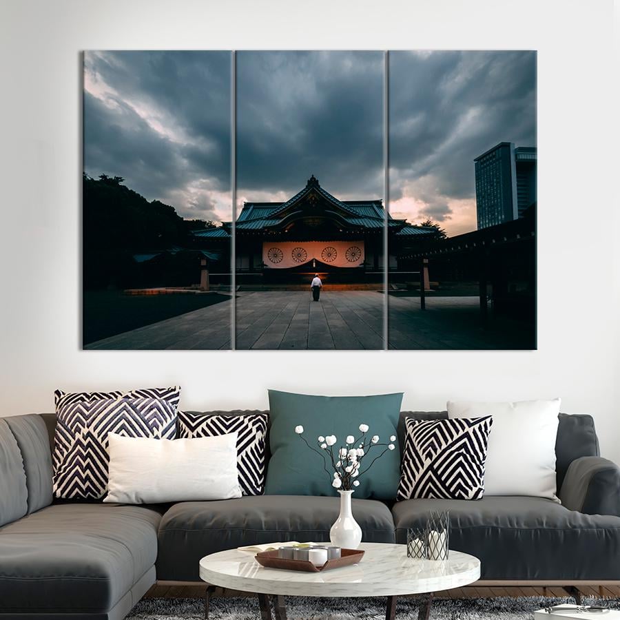 Картина город Знаменитый токийский храм Ясукуни 78x48 см (A695-3)